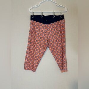 2Chillies Vibrant Orange & Blue Crop Leggings